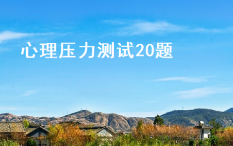 心理压力测试20题 心理压力过大怎样调节