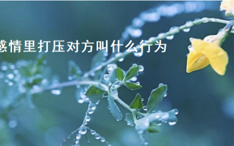 感情里打压对方叫什么行为 如何对待打压你的人