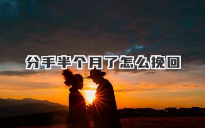 分手半个月了怎么挽回