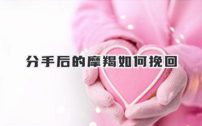 分手后的摩羯如何挽回