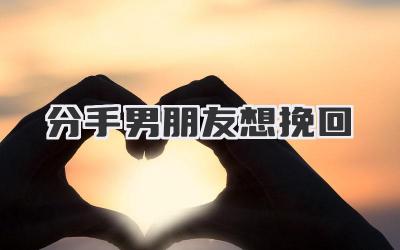 分手男朋友想挽回