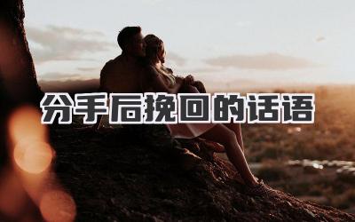 分手后挽回的话语