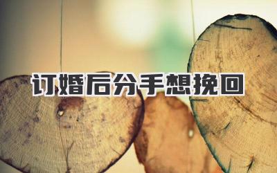订婚后分手想挽回