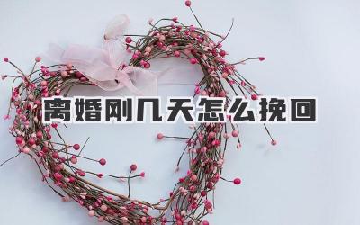 离婚刚几天怎么挽回