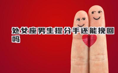 处女座男生提分手还能挽回吗