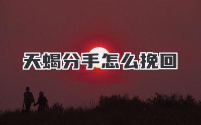 天蝎分手怎么挽回