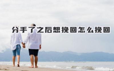 分手了之后想挽回怎么挽回