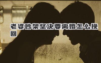 老婆吵架坚决要离婚怎么挽回