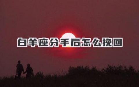 白羊座分手后怎么挽回