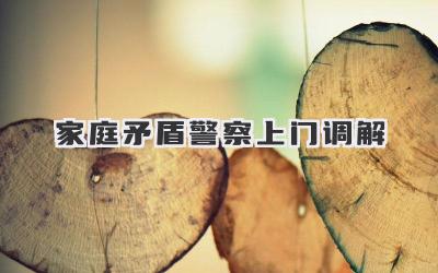 家庭矛盾警察上门调解